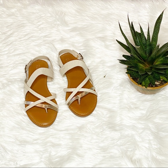 Market & Spruce Linen&Metallic Strappy Sandal - Picture 8 of 11